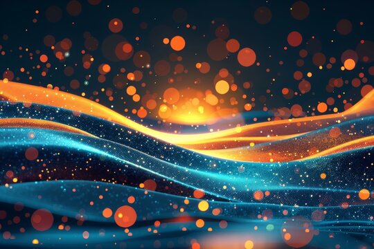 Silken sunset in june, Colors of June, abstract background with silk and sun in pink and orange,, purple hues, and with copyspace for your text. May background banner.