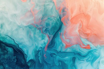 Gradient abstraction with a soothing blend of aquamarine and coral tones.