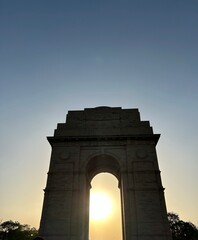 view of india gate in summer in delhi india