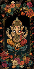 Obraz premium Ganesha thai painting, generative ai
