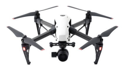 Drone PNG: Aerial Photography Device Isolated on White | Transparent Background | Hand Edited Generative AI