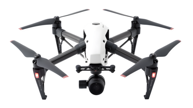 Drone PNG: Aerial Photography Device Isolated on White | Transparent Background | Hand Edited Generative AI