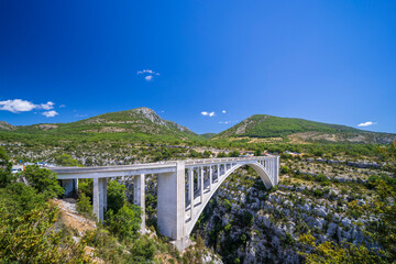 Pont de l'Artuby bridge, Canyon of Verdon River (Verdon Gorge) in Provence, France