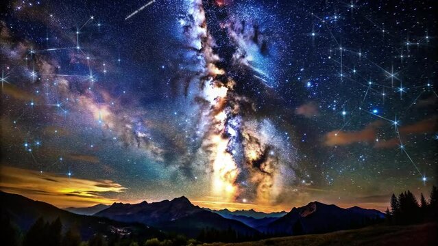 a night sky full of stars and beautiful views