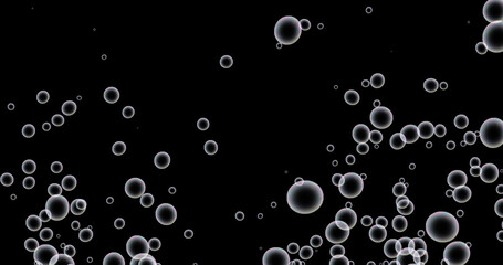 Background material of soap bubbles (bubbles) shining in a rainbow pattern. black background. 虹模様に輝くシャボン玉（泡）背景素材。 黒背景。