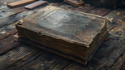 An old worn book being restored its pages mended and cover reborn representing the renewal and preservation of knowledge and stories