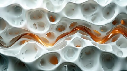 Abstract 3d white background, bio shapes pattern texture