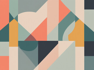 A minimalistic digital artwork of an abstract geometric pattern with a harmonious color palette - generated by ai