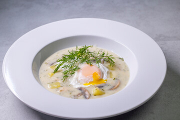 Typical czech cuisine kulajda soup