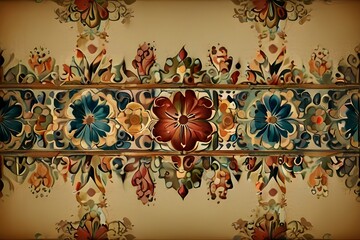Fototapeta na wymiar Vintage ornament wallpaper background Generative AI