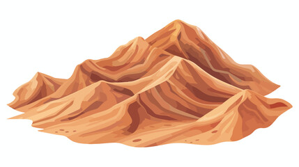 Isometric brown sand dunes barkhans. flat vector isolated