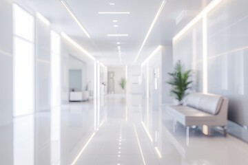 blur image background of corridor in hospital or clinic image	 - obrazy, fototapety, plakaty