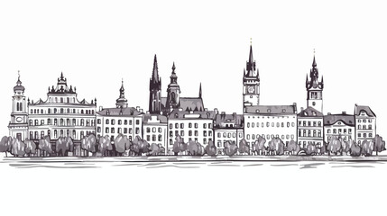 Fototapeta na wymiar Landmark with building view of Krakow City in Poland.