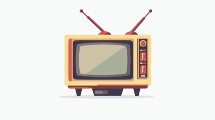 Tv icon flat vector isolated on white background ar