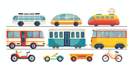TYPES OF TRANSPORT. flat vector isolated on white background