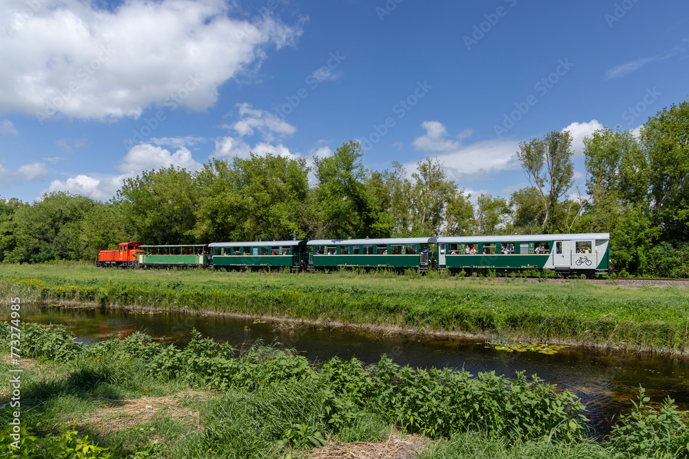 Wall mural Narrow gauge railway from Balatonfenyves to Csisztafurdo near Balaton, Somogy region, Hungary