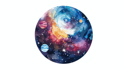 Obraz na płótnie Canvas Universe filled with stars nebula and galaxy in circle