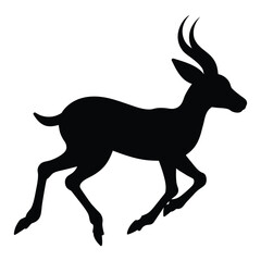 silhouette of a gazelle on white