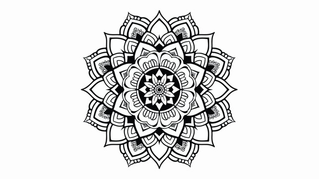 Vector Henna tattoo style. beautiful Mandala.Decorati