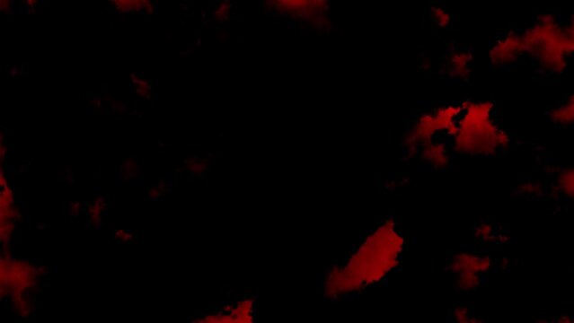 Realistic black ink fills in the red screen. Inks transition concept 