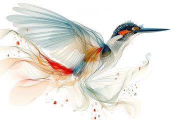 Fototapeta premium Abstract Bird Painting in Flight