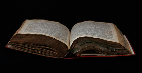 old book isolated on black