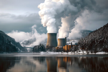 nuclear power plant - obrazy, fototapety, plakaty
