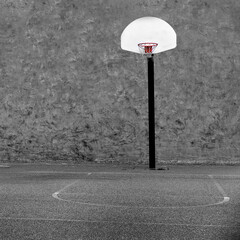 Urban Basketball Hoop in Concrete Playground