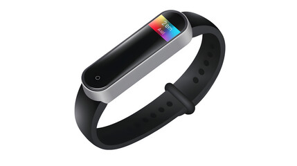 Fitness Tracker Smart Watch PNG: Wearable Health Monitor Isolated on White | Transparent Background | Hand Edited Generative AI