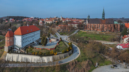 Castle and cathedral basilica in the city of Sandomierz, Poland.