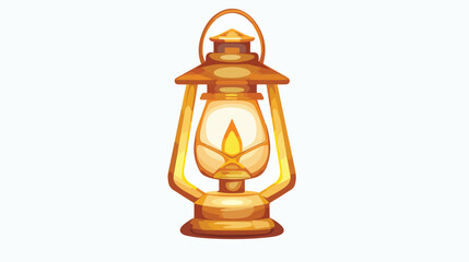 Vintage Lantern lamp symbol Golden Crispy icon logo 