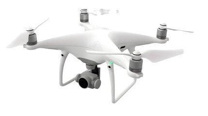 Drone PNG: Aerial Photography Device Isolated on White | Transparent Background | Hand Edited Generative AI