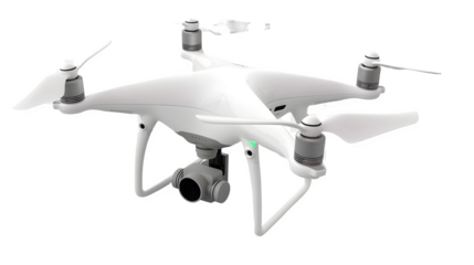 Drone PNG: Aerial Photography Device Isolated on White | Transparent Background | Hand Edited Generative AI