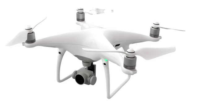 Drone PNG: Aerial Photography Device Isolated on White | Transparent Background | Hand Edited Generative AI