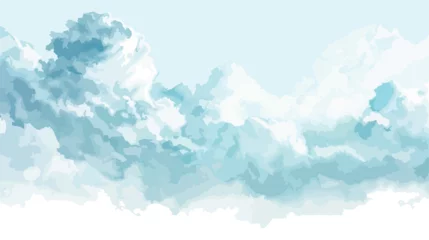 Stoff pro Meter Watercolor illustration of sky with cloud. Artistic n © Megan