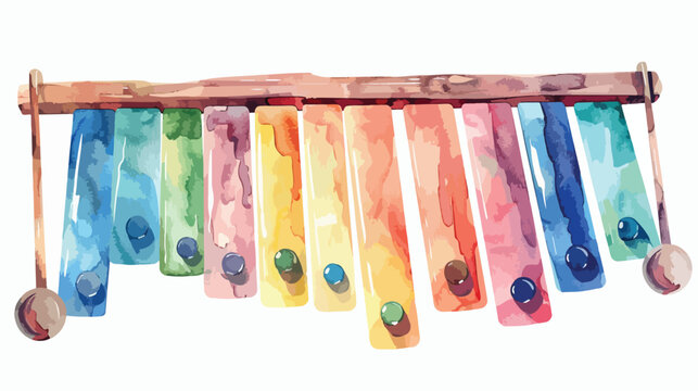 Watercolor picture of a baby xylaphone. Perfect for s