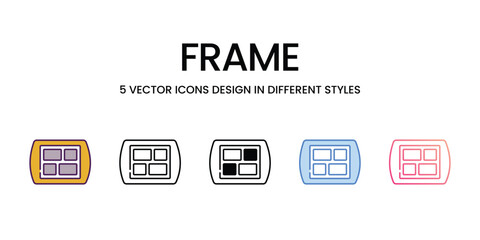 Frame icons in different style vector stock illustration