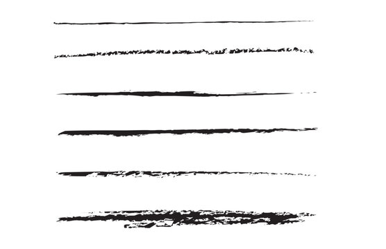 Chalk Texture Stain Set: Hand-Drawn Doodle Effect for Crayon Brush Design, Scratch Frame Shape, Pencil Effect. Ink Brushstroke and Paintbrush Template with different color ink brush strock