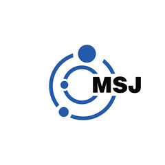 MSJ letter logo design on white background. MSJ logo. MSJ creative initials letter Monogram logo icon concept. MSJ letter design