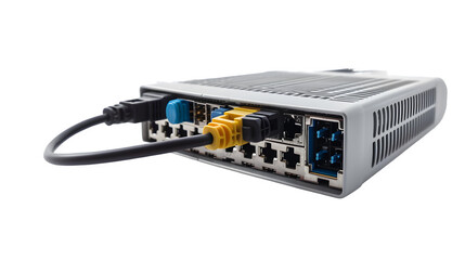 NetLink: Advanced Network Switch for Seamless Data Management isolated on white, transparent background, hand-edited generative AI