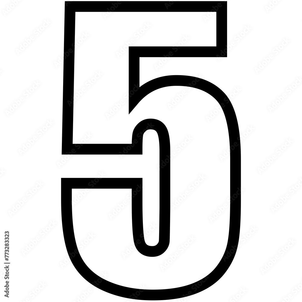 Fototapete number font set, 0-9 numbers, simple round numbers symbol