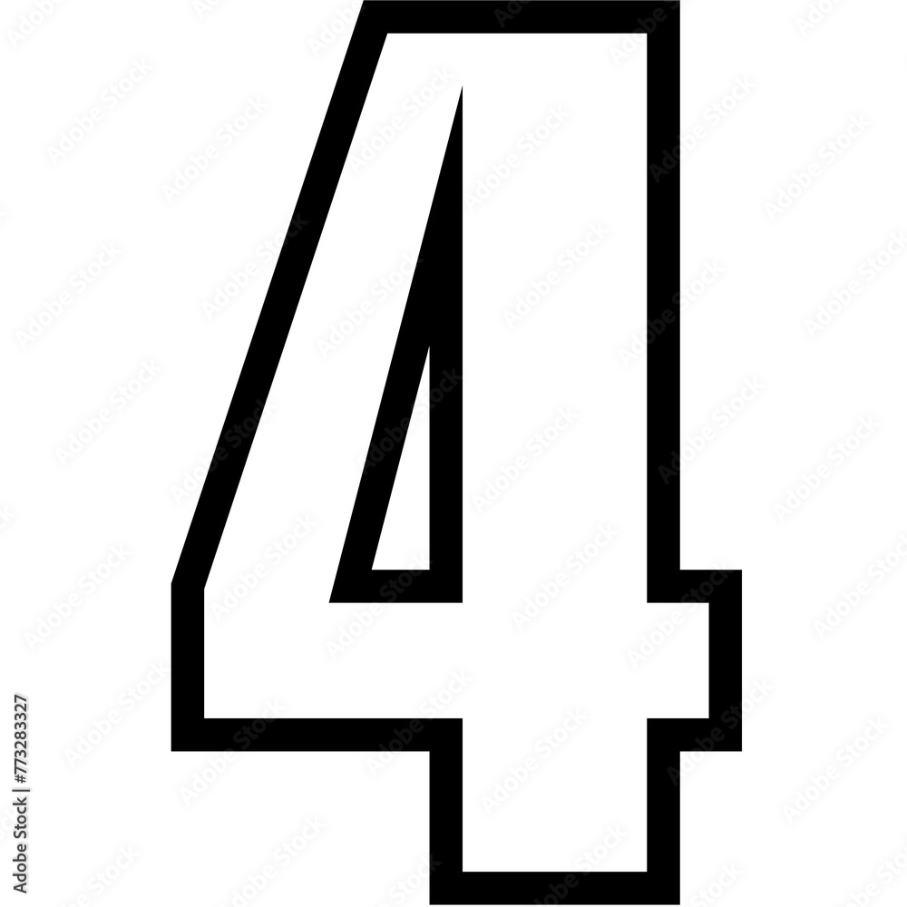 Fototapete number font set, 0-9 numbers, simple round numbers symbol