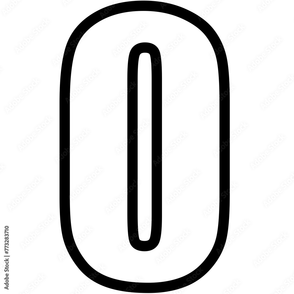 Fototapete number font set, 0-9 numbers, simple round numbers symbol