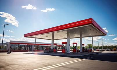 Gas station during summer sunny day