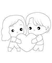 Valentine coloring page for kids