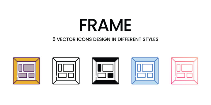 Frame icons in different style vector stock illustration