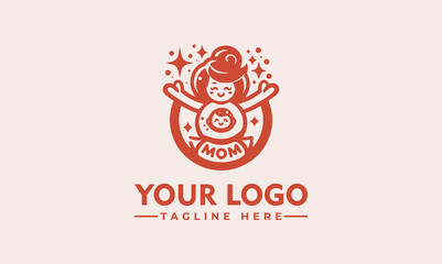 Obraz na płótnie Canvas Mom Logo Vector Mother stylized vector symbol, mom logo template