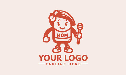 Mom Logo Vector Mother stylized vector symbol, mom logo template