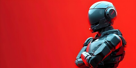 Armored Business Suit Character Ready for High Stakes Negotiations in the Digital Corporate Battleground