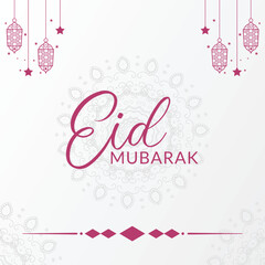 Minimal Eid Mubarak template design for Eid-ul-Fitr and Eid-ul-Adha. Wishing your family members, relatives, and friends with this Eid Mubarak template.